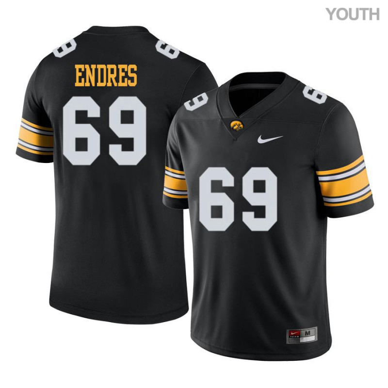 Youth Iowa Hawkeyes NCAA #69 Tyler Endres Black Authentic Nike Alumni Stitched College Football Jersey PM34M85VF